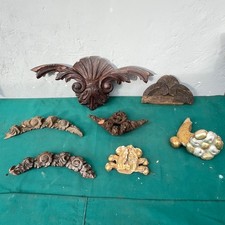 Lotto antichi manufatti intagliati cimasa antica scolpita in legno