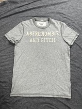 Abercrombie & Fitch Camicia Uomo 2XL Grigio Vestibilità Muscolare Logo Grafica Cotone Tee