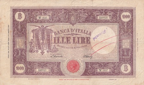 Italie 1000 lire ornement - 1000,