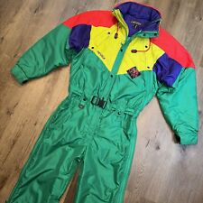 Tuta da sci vintage Nevica pezzo unico tuta da neve bavaglino da neve zip intera anni 80 media uomo 40