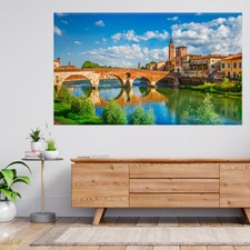 Adesivo murale Ponte Pietra Verona fiume vista 3d poster decalcomania A712