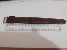 CINTURINO VINTAGE ARTIGIANALE USATO IN CUOIO MARRONE CUCITO ROBUSTO ANSA 24 MM