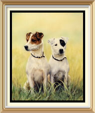 Vintage Style Canine Animal Portrait Wall Art Print Dog JACK RUSSELL Terrier JRT