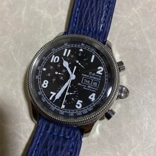 【SPAZZATURA】 Poljot/Obris Morgan Orologio Vintage Automatico Day-Date Cinturino Pelle Blu