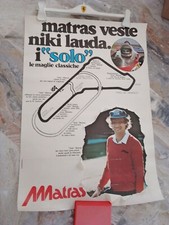 NIKI LAUDA, FERRARI 312 T2, POSTER ORIGINALE 70x48 cm sponsor MATRAS 