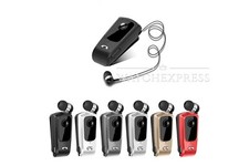 AURICOLARE CUFFIE BLUETOOTH RETRATTILE CLIP VIBRAZIONE PER IPHONE IOS E ANDROID