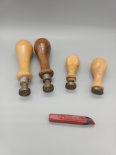 Lotto Timbri Sigilli Antichi Con Iniziali Chiudi Lettera Ceralacca Legno Ottone