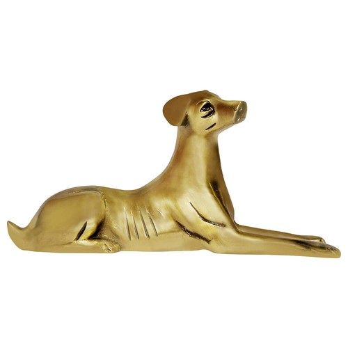 Ottone metallo cane - metallo, seduto