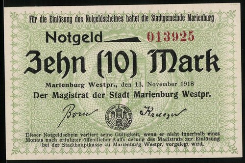 Moneta emergenza marienburg - moneta, di