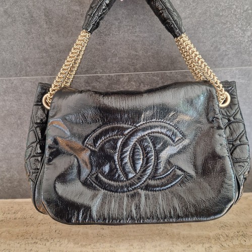 Chanel flap bag crinkled pelle - chanel,
