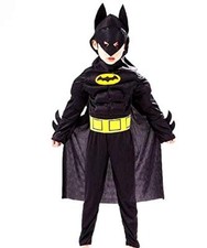 Costume da e Maschera Busto Muscoloso Super eroe Uomo Pipistrello L.150