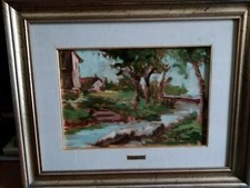 QUADRO PITTORE BRESCIANO FILIPPO TAMANTINI "NELLA BASSA BRESCIANA" 33 X 48 CIRCA