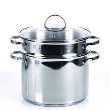 Pastaiola Moneta Allegro in acciaio per induzione. Pentola con Scolapasta