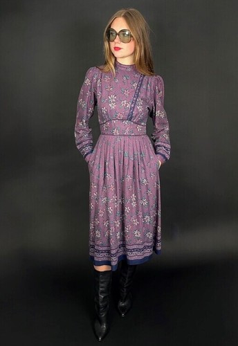 Abito midi donna - viola, manica