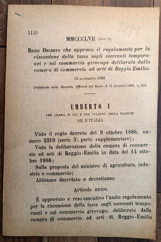 Reggio emilia 1886 regio - 1886,