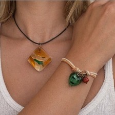 Set collier rombo vetro - vetro, murano