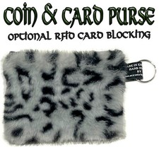 Leopardo Gatto Pelliccia Finta Moneta E Borsetta Denaro Portafoglio Cotone Xmas