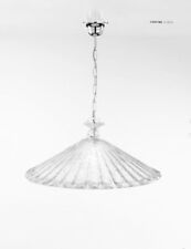 Lampadario sospensione in vetro di Murano 40 cm bianco cristallo, 1 LUCE Sylcom