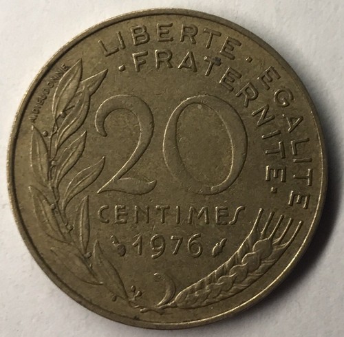 156 moneta francese 20 - moneta,