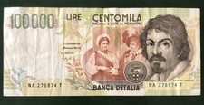 100000 LIRE CARAVAGGIO II TIPO