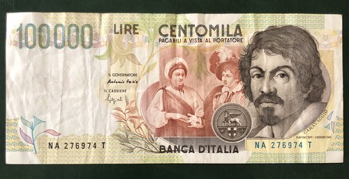100000 lire caravaggio tipo - 100000,