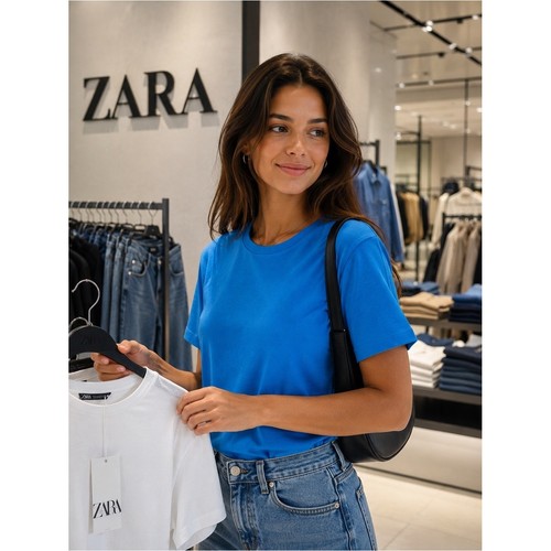 Shirt zara blu brillante - t-shirt,
