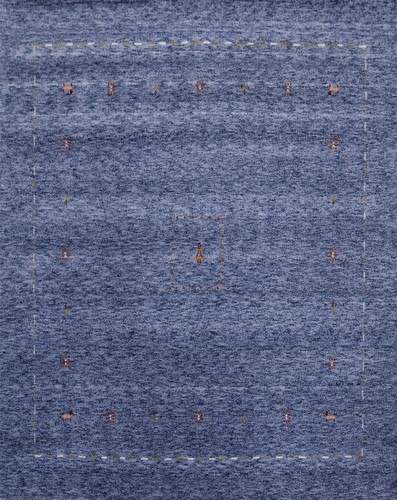 Tappeto quadrato blu fatto - , a