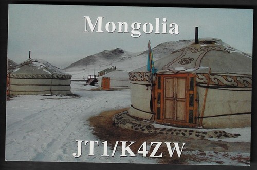 Qsl radio card jt1 k4zw - qsl, card"jt1/k4zw,ken