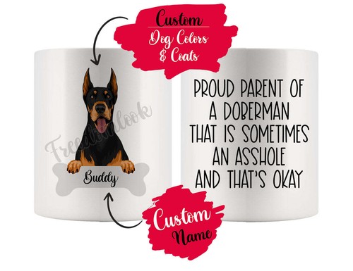 Personalized doberman dog - dog, mom