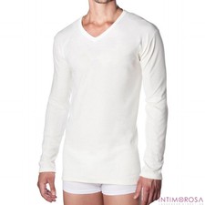 Maglia OP36 lana e cotone uomo manica lunga scollo a V