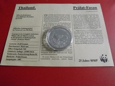 * Thailand 200 Baht 1987 Silber PP *WWF* Siamese Fireback Pheasant(Schub123)