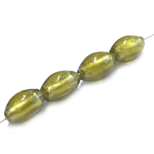 Perle vetro olive 15 mm - di, 13-15