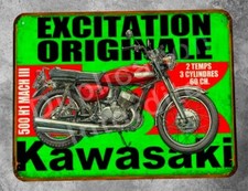 Plaque métal vintage kawasaki - métal,