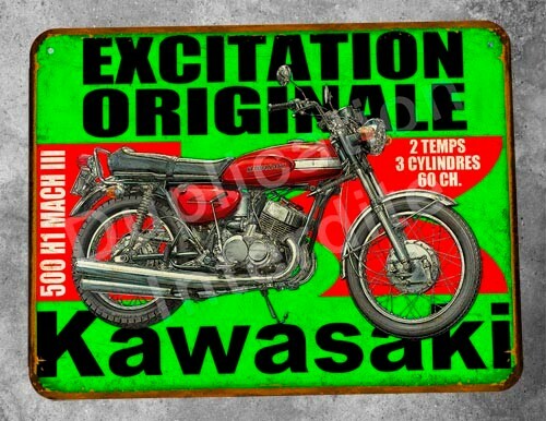 Plaque métal vintage - , kawasaki