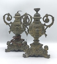 Coppia Porta candele Antichi Ottone Bronzo