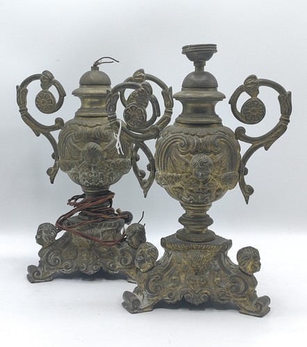Coppia porta candele antichi - coppia,