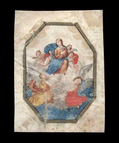 Santino miniatura pergamena - santino,