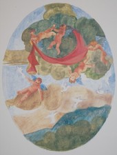 FRANCO VENANTI-PERUGIA - LITOGRAFIA PROVA DI STAMPA- PUTTI- CON CARTELLA