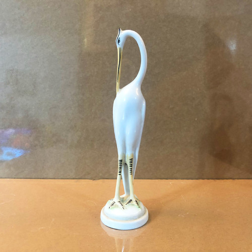 Statuina gru porcellana