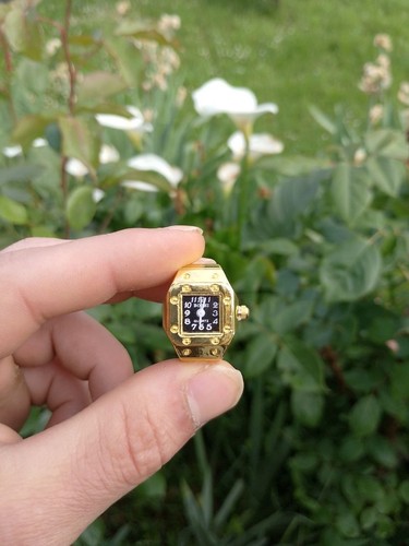 Montre bague noir y2k mixte - montre,