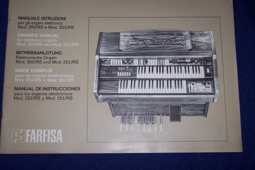 Farfisa organ literature - farfisa,