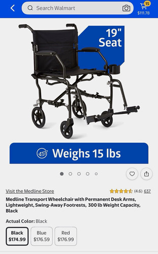 Medline sedia rotelle - a,