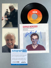 GIORGIO MORODER autografo vinile singolo 7" firmato di persona + ACOA + foto