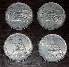 4 MONETE 500 LIRE ARGENTO