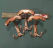 TRE Appendiabiti da parete in OTTONE vintage Anni 70.