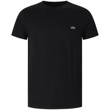 LACOSTE - T-shirt nera con mini logo per uomo