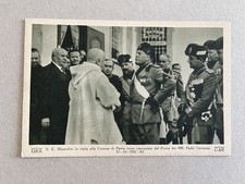 T) Cartolina formato piccolo Pavia Mussolini visita la Certosa 1932 B