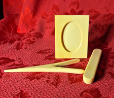 LOTTO di guanti allungabili vintage in celluloide avorio francese vanità pezzi telaio e scatola