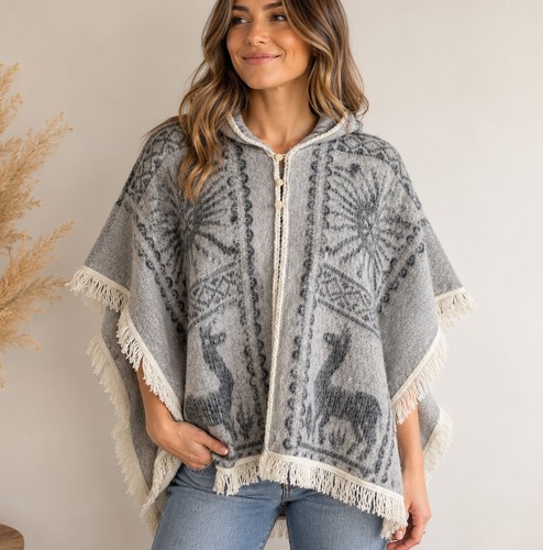 Poncho vintage peruviano lana