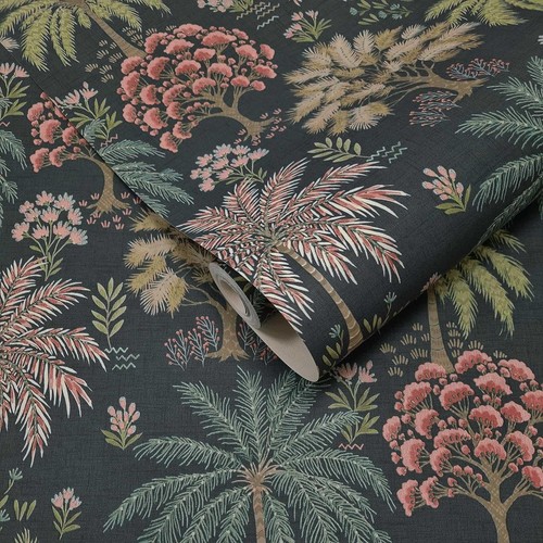 Blu navy tropicale alberi - blu,